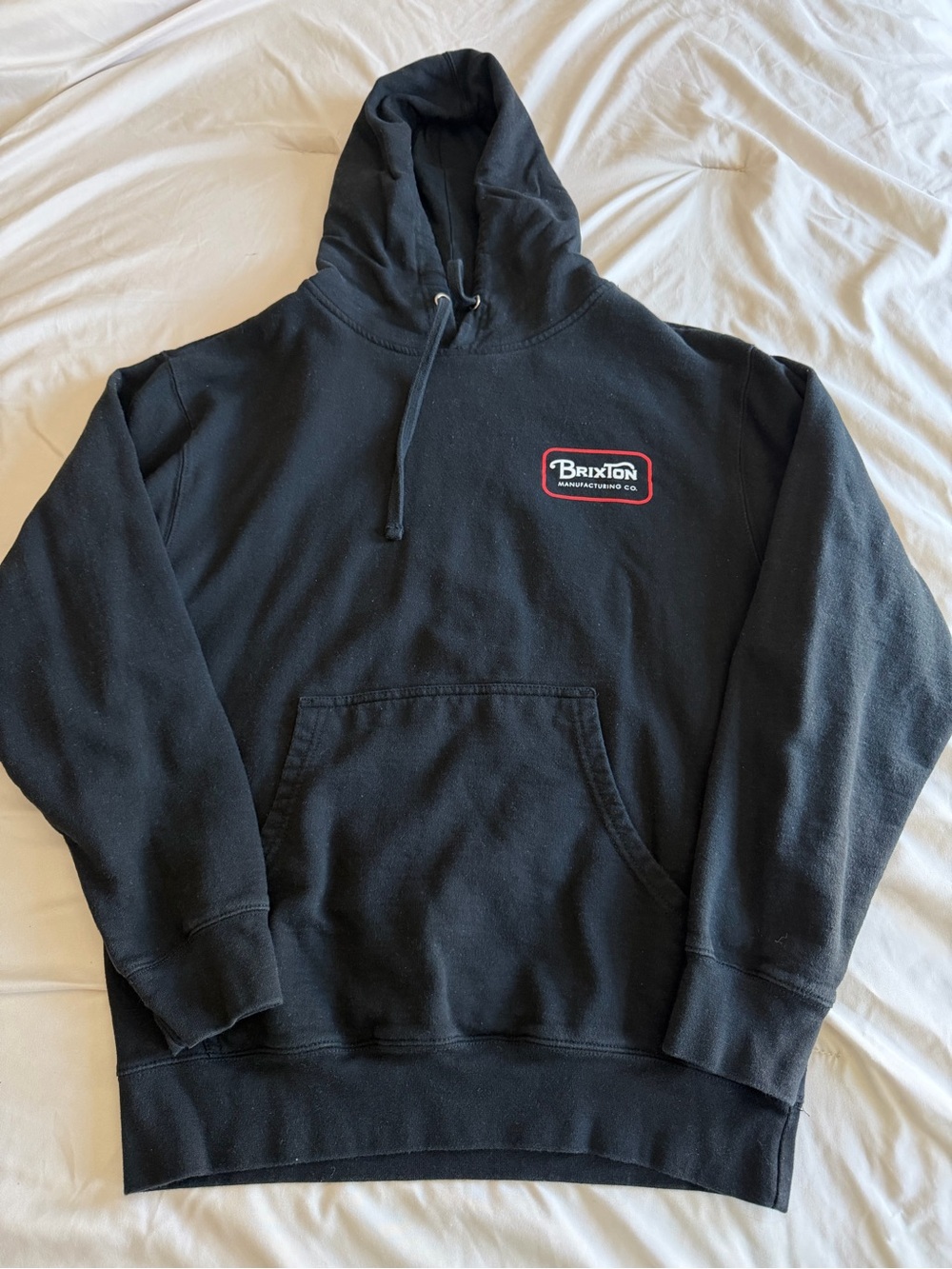 Brixton Black Hoodie with Red Trim Logo
